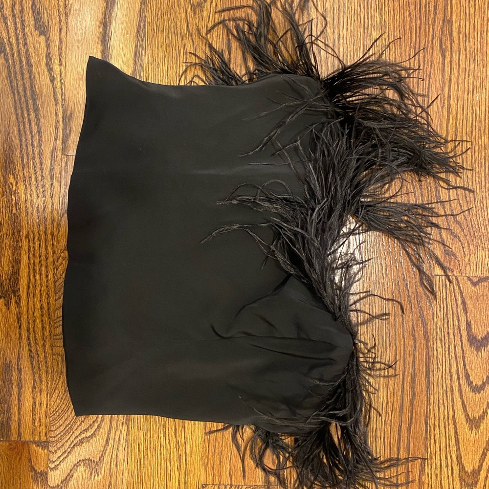 Feather strapless top